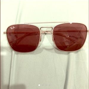 NEW dark violet ray ban sunglasses w/ silver frame